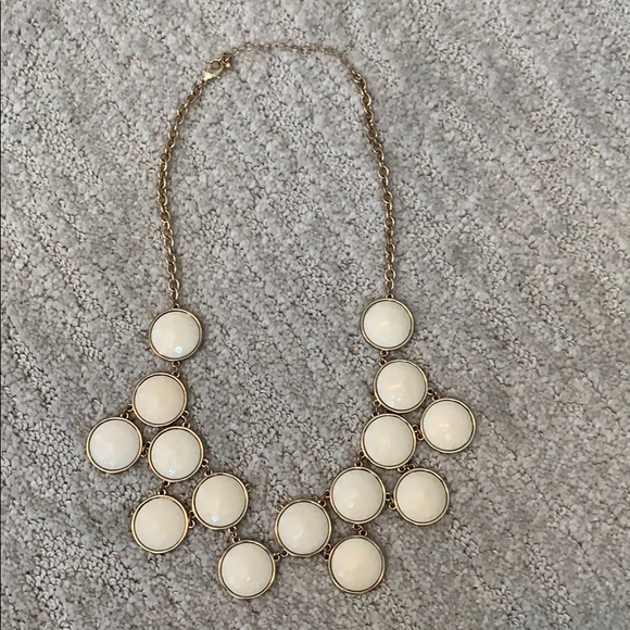 J Crew white and gold statement necklace - Picture 1 of 2